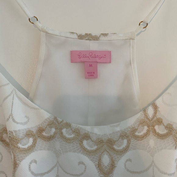 Lily Pulitzer Dusk Resort White Gold Lace Dress - Picture 4 of 6